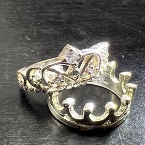 Matching His/Her-King/Queen Rings/Pendants-Jeweled Silver Tone- Valentines Love